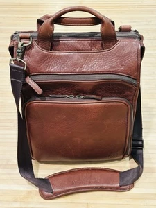 Allen Edmonds Tech Leather Backpack & Tote Brown Crossbody Strap Stunning - Picture 1 of 18