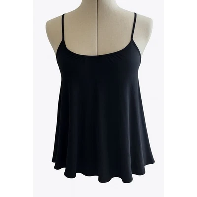 Camiseta sin mangas All Saints negra con correa de espagueti swing talla 6 de gasa Foto 1 de 4