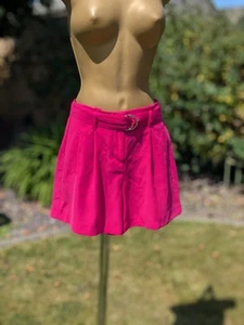 Atmosphere Size 6 Bright Pink 🩷 High Waist Belted Wide Leg Shorts - Picture 1 of 13