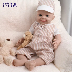 IVITA 18'' Realistic Newborn Silicone Reborn Baby Handmade Silicone Boy Dolls - Picture 1 of 11