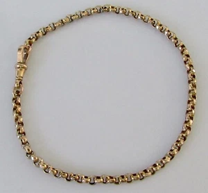 Gold Ankle Chain - Vintage 9ct Rose Gold Faceted Belcher Ankle Chain (5.9g) - Picture 1 of 11