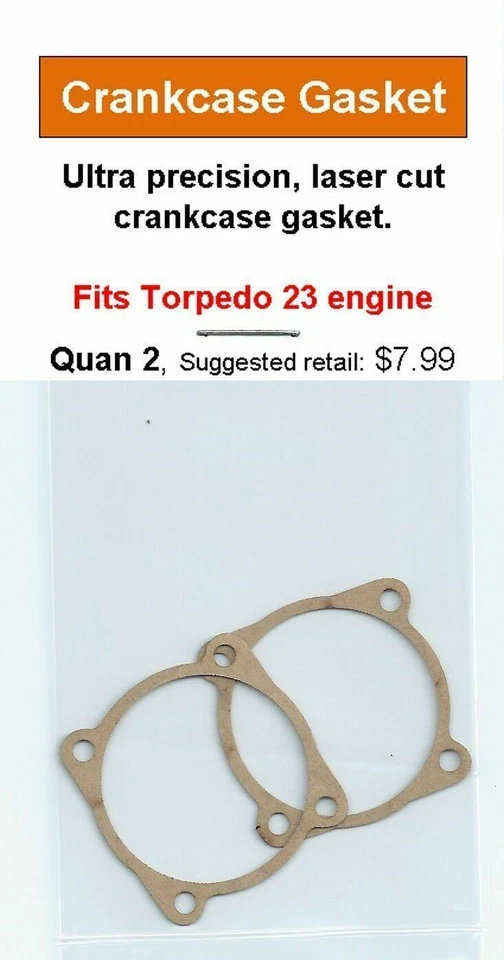 Paquete de 2 juntas de cárter de repuesto, se adapta a cabeza verde Torpedo 23 nuevo en paquete Foto 1 de 1