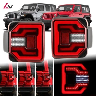 Luces traseras LED secuenciales para Jeep Wrangler JL JLU DRL 2018-2025 lámparas de freno Foto 1 de 4