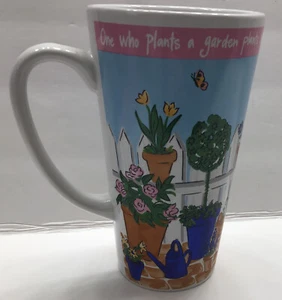 Signatur Riviera Van Beers Kaffeetasse Becher Blumen Garten Pflanzen Glück Zaun - Bild 1 von 9