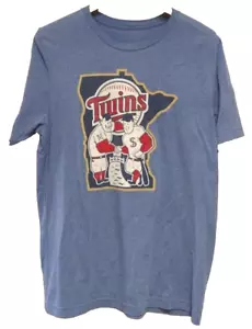 Maglietta MINNESOTA TWINS Adulti MLB Baseball Blu Navy Maglietta Grafica Taglia Large - Foto 1 di 5
