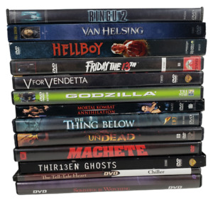 Lot of 13 Horror DVDs Hellboy Undead Van Helsing Godzilla Mortal Combat 
