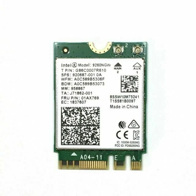 Intel 9260NGW Wireless-Ac 2X2 Ac+Bt, Gigabit, No Vpro - (0735858358255)