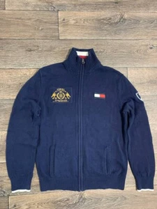 tommy hilfiger jacket full zip sweater blue men size L - Picture 1 of 12