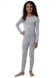 32 Degrees Heat Kids Thermal Set Silver Long Sleeve Shirt Leggings Size S 6/7 - Picture 1 of 5