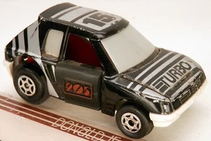 Majorette Peugeot 205 Turbo Black Hatch #15 TURBOOM Crash Car - Imagen 1 de 2