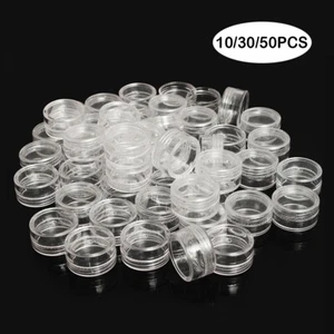 Storage Cups Clear Plastic Jewelry Bead Makeup Box Small Container 10/30/50pcs - Picture 1 of 18
