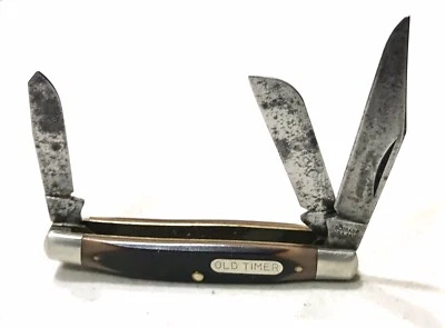 Винтажный старинный старый таймер Schrade США гудок складной 3 лезвия карманный нож старый - Изображение 1 из 4
