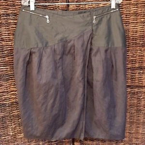 Anna Skirt Women's 12 Gray Lagenlook Balloon Wrap Asymmetrical Zippers Festival  - Picture 1 of 6