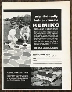 1962 Kemiko Permanent Concrete Stain Print Ad Rohloff & Co Hollywood CA - Picture 1 of 1