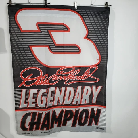 Dale Earnhardt Sr Flag #3 Vintage 27" X 37" Double Sided Banner Wincraft USA 02 Cover