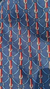 CHRISTIAN DIOR Krawatte rot grau blau Seide hübsch PFERDEGEBIT KLASSISCHES DESIGN SEXY - Bild 1 von 7
