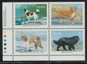1988 Canada SC# 1220a LL - Dogs - Plate Block M-NH Lot # 3211c - Picture 1 of 1