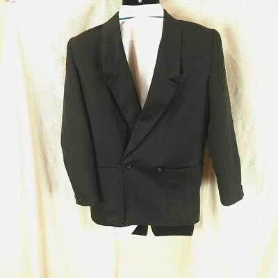 Blazer Giorgio Sant’ Angelo Vintage Mezcla de Lino Negro Doble Pecho Talla 8 Foto 1 de 4