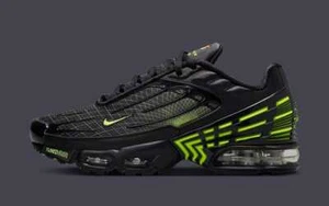 Air Max Plus 3 GS UK 4/5/5.5 EUR 36.5/38/38.5 Black Volt Wolf FB8026 001 - Picture 1 of 7