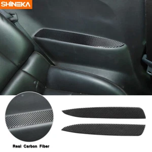 Carbon Fiber Rear Seat Armrest Panel Cover Trim For Chevrolet Camaro 2012-15 - Picture 1 of 11