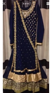 Pakistani/ Indian Wedding Bridesmaid Party Wear Maxi / Anarkali Dress - Picture 1 of 11