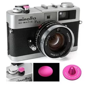 Pink Metal Soft Digital Camera Shutter Button Concave For Fujifilm Leica Canon - Picture 1 of 6
