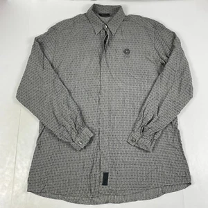 Versace Shirt Mens 40 Gray Classic V2 Silk Long Sleeve Button Up Preppy Casual - Picture 1 of 13