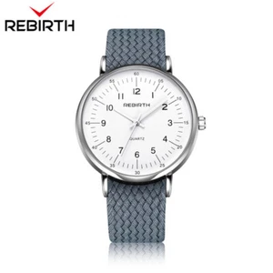 Fashion Rebirth Men Watches Casual Mens Top Brand Luxury Quartz Nylon Strap Cloc - Picture 1 of 13