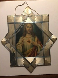 Religioso Grande De Colección Hecho a Mano Jesús Dios Arte Decoración Exhibición Colgante Oración Antiguo - Imagen 1 de 12