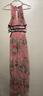 Express Floral Maxi Dress Open Sides Cutout Pink Size M (Medium) NWT