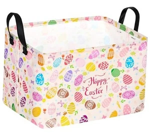 Rectangle Easter Basket Storage Bin Eggs Gift Basket Laundry Hamper Storage - Picture 1 of 8
