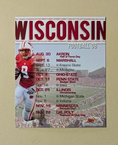2008 Wisconsin Badgers College Football Magnet Schedule NCAA BIG TEN 🏈🏈 - Picture 1 of 1