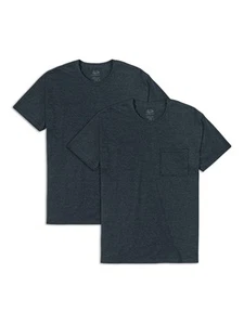 Men's Eversoft Cotton T-Shirts (S-4XL), Pocket-2 Pack-Black Heather, 3X-Large - Picture 1 of 4