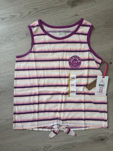 Justice Multicolor Striped Tank Surf Pocket Girls L NWT - Picture 1 of 5