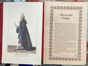 Vintage Macaroni Colonial Williamsburg Foundation Reprint - A Law Macaroni Print - Picture 1 of 3