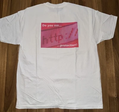 VTG 90s Safe Net Cyber Mens XL Computer Technology Software Promo T Shirt - Image 1 of 4