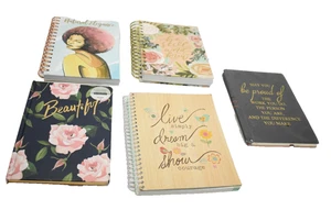 Lot of 5 Notebooks & Journals Womens Writing Journals 8-1/2" x 6" Various Style - Picture 1 of 13
