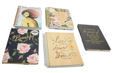 Lot of 5 Notebooks & Journals Womens Writing Journals 8-1/2" x 6" Various Style - Image 1 of 4
