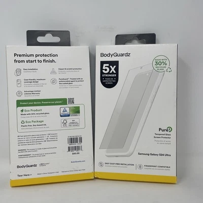 Bb-N BodyGuardz Pure 3 Tempered Glass Screen Protector Samsung Galaxy S24 Ultra - Image 1 of 3