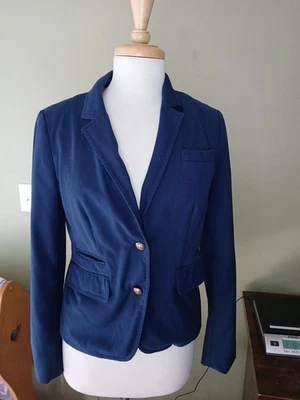Blazer Banana Republic Talla 6 Azul Marino Bolsillos Forrados 2 Botones Muesca Cuello Clase Foto 1 de 4
