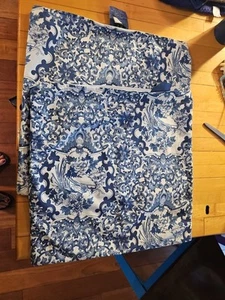 2 Vintage Ralph Lauren Blue/white Tamarind Bird Throw Pillow Covers 16x16 Usa - Picture 1 of 11
