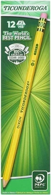 Ticonderoga Wood-Cased Pencils, Pre-Sharpened, 2 HB Soft, Yellow, 12 Count - Image 1 of 4