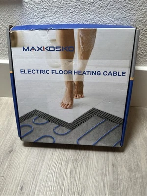 Electric Heated Floor Cable Underfloor Heating System Kit with Cable 10sq Ft - Image 1 of 4