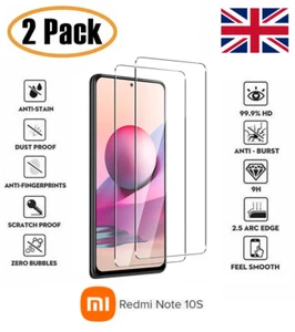 For Xiaomi Redmi Note 10S Clear Tempered Glass 2 Pack 9H Case Friendly 6.43" - Picture 1 of 1