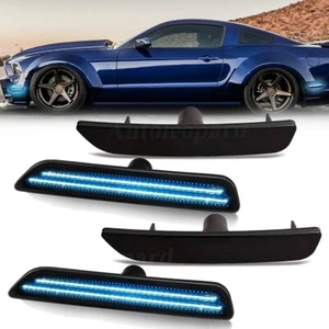 4Pc Front Rear LED Side Marker Light For Ford Mustang 2010-2014 Turn Signal Lamp - Picture 1 of 12