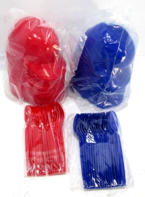 36 Piezas Mini Gorra de Béisbol y Cuchara 18 Rojo 18 Azul para Niños Fiesta de Helados Foto 1 de 2