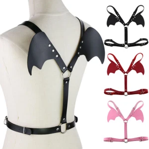 Gothic Taille Schulter Cosplays Leder Harness Fledermaus Flügel Punk Bondage Neckholder - Bild 1 von 14