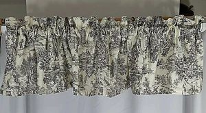 Toile Valances Ivory Off White Black 100% Cotton Duck 2-14x70" ea French Country - Picture 1 of 9