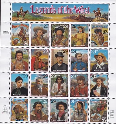 USA 1994 MNH RECALLED LEGENDS OF THE WEST - Image 1 of 2