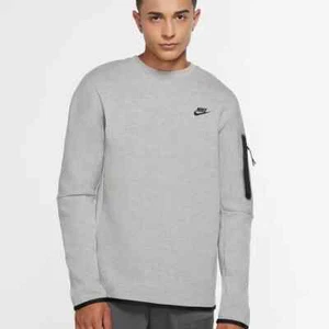 Nike Tech Fleece Sweatshirt Sz S/M Grey Black CU4505 063 - Picture 1 of 4